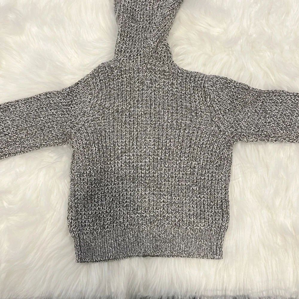 Old Navy Hooded Button Front Grey Knit Cardigan Sweater Baby Size 18-24 Months